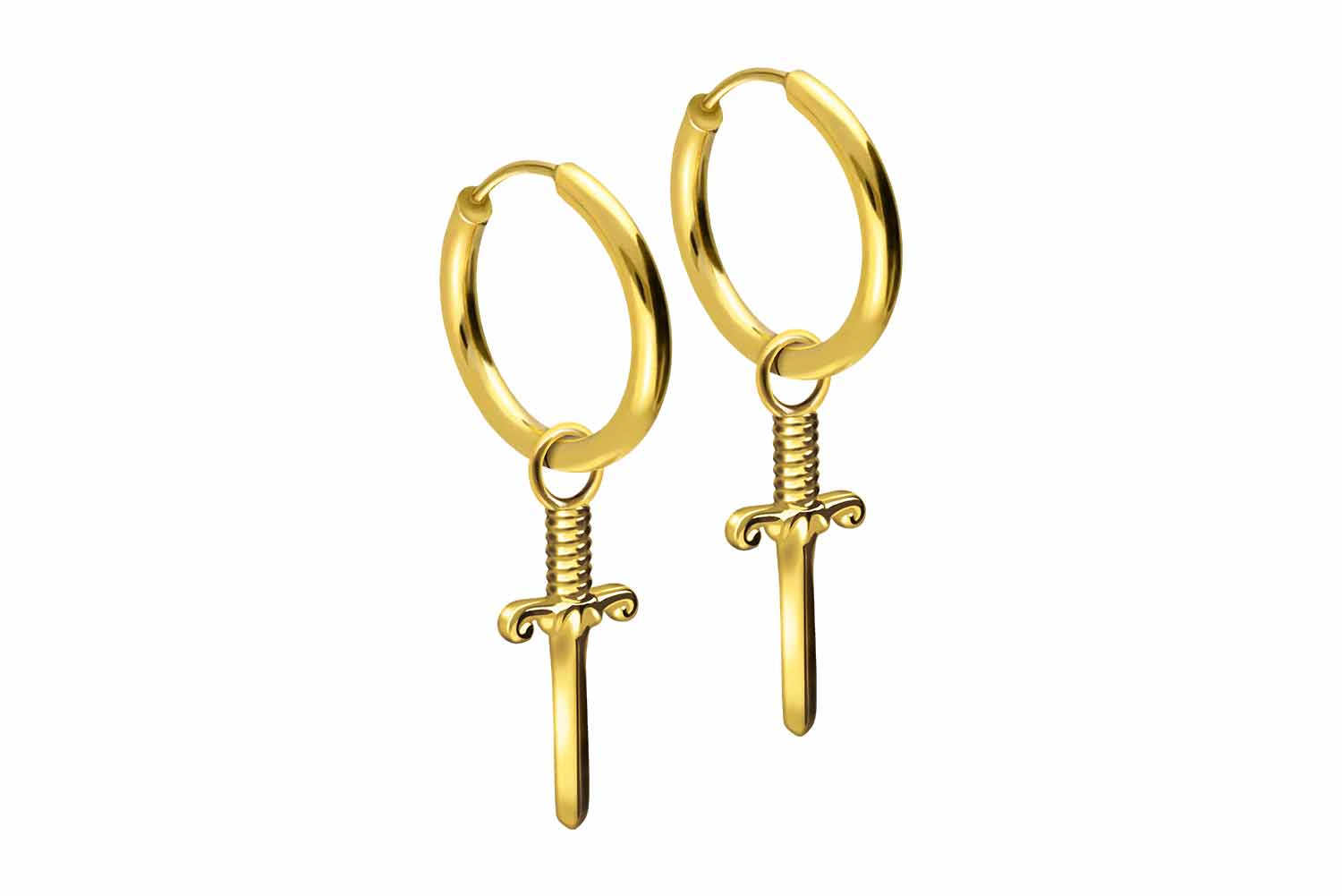 Chirurgenstahl Ohrclicker Creolen SCHWERT von Piercingline